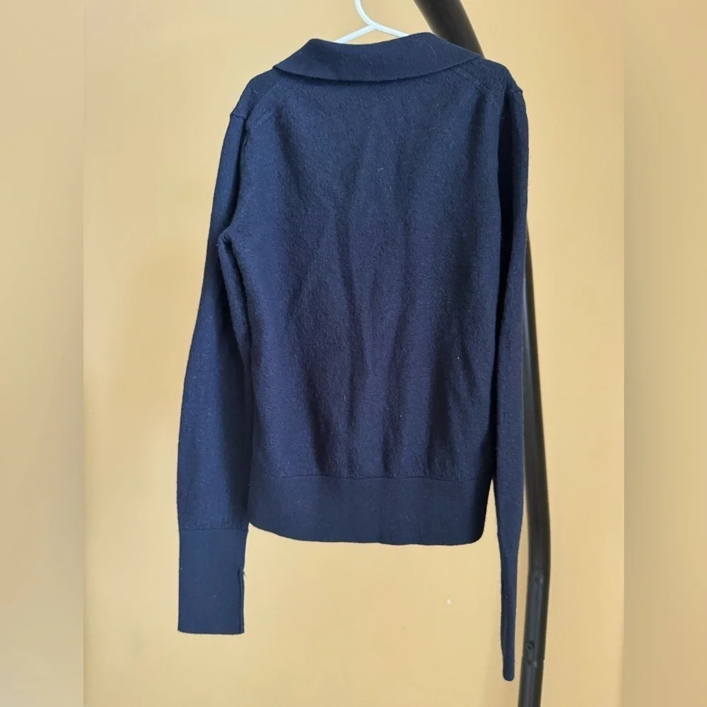 Hardy Amies Blue Wool Polo Sweater